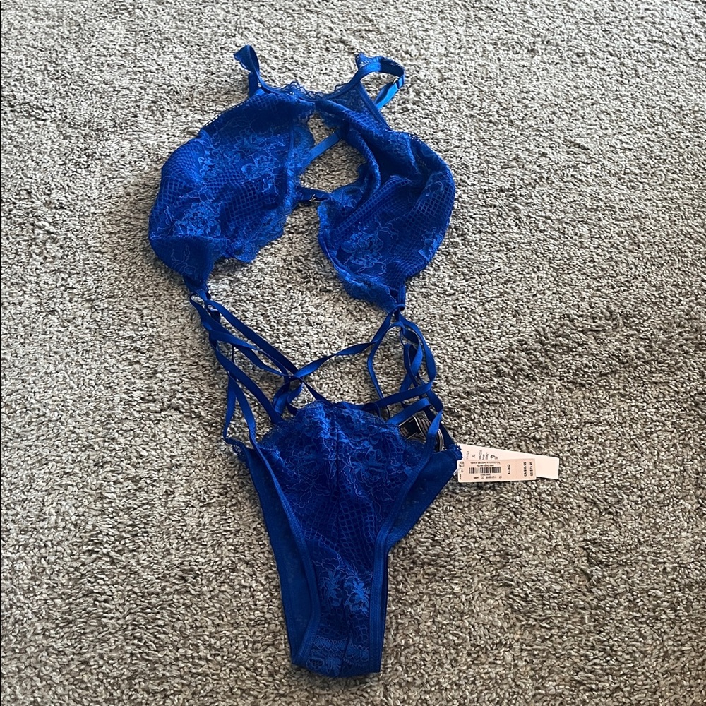 Victoria's Secret Royal Blue Lace Bodysuit
